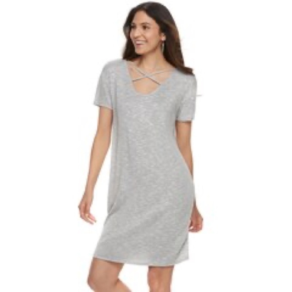 Juicy couture heather gray criss cross dress sz L - Picture 7 of 7